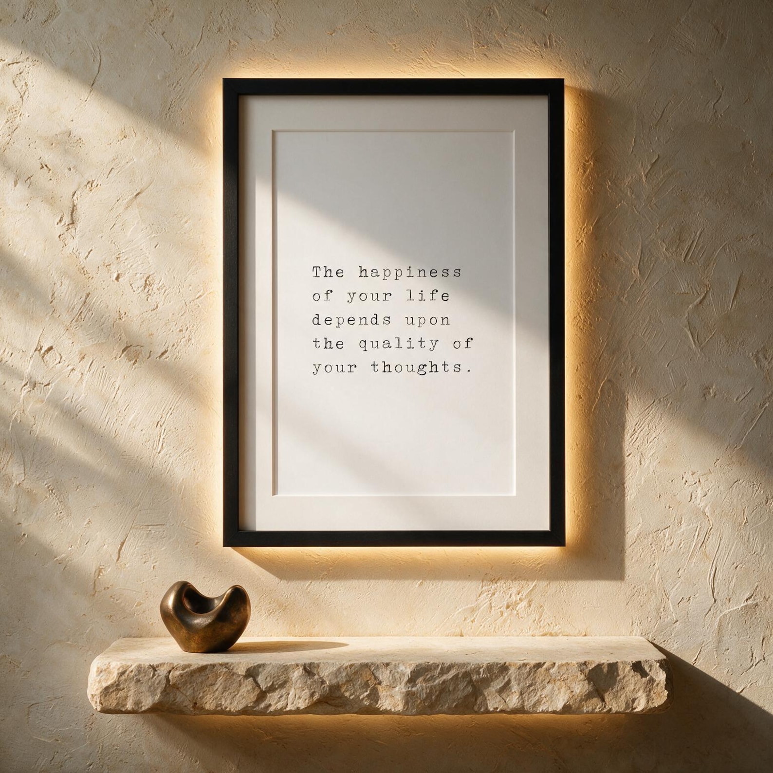 The Quality Of Your Thoughts — typographic quote wall art print by Axiom Print Studio