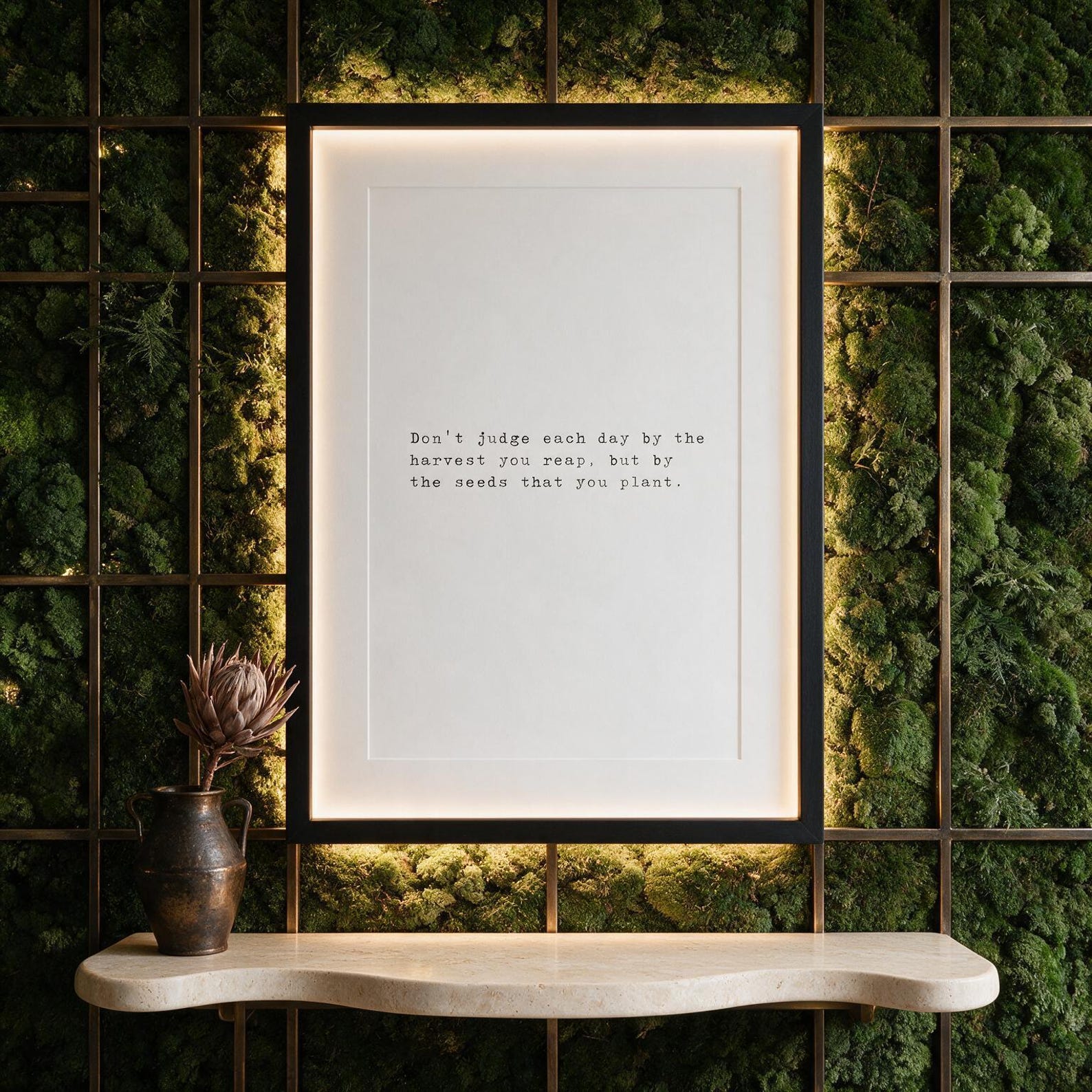 The Seeds That You Plant — typographic quote wall art print by Axiom Print Studio
