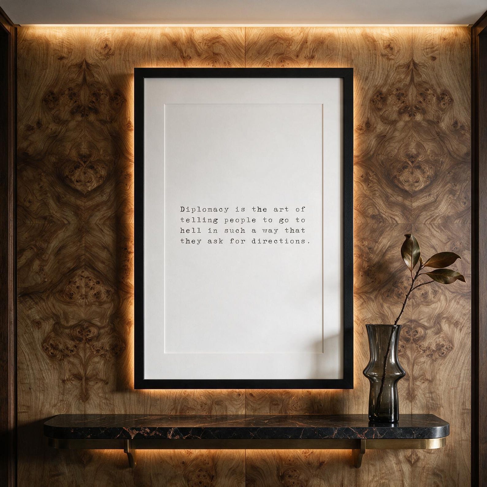 Diplomacy — typographic quote wall art print by Axiom Print Studio
