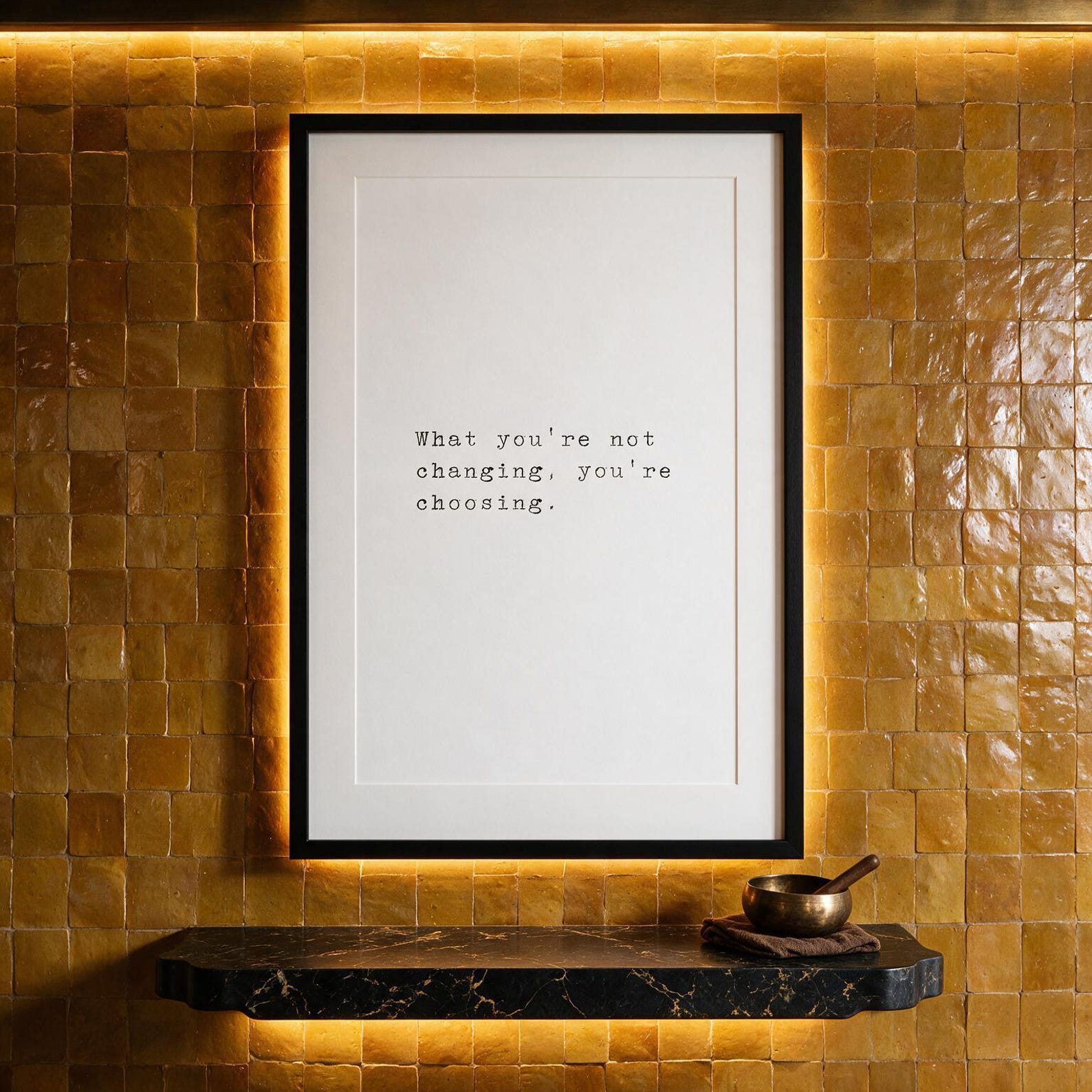 What You're Not Changing, You're Choosing — typographic quote wall art print by Axiom Print Studio
