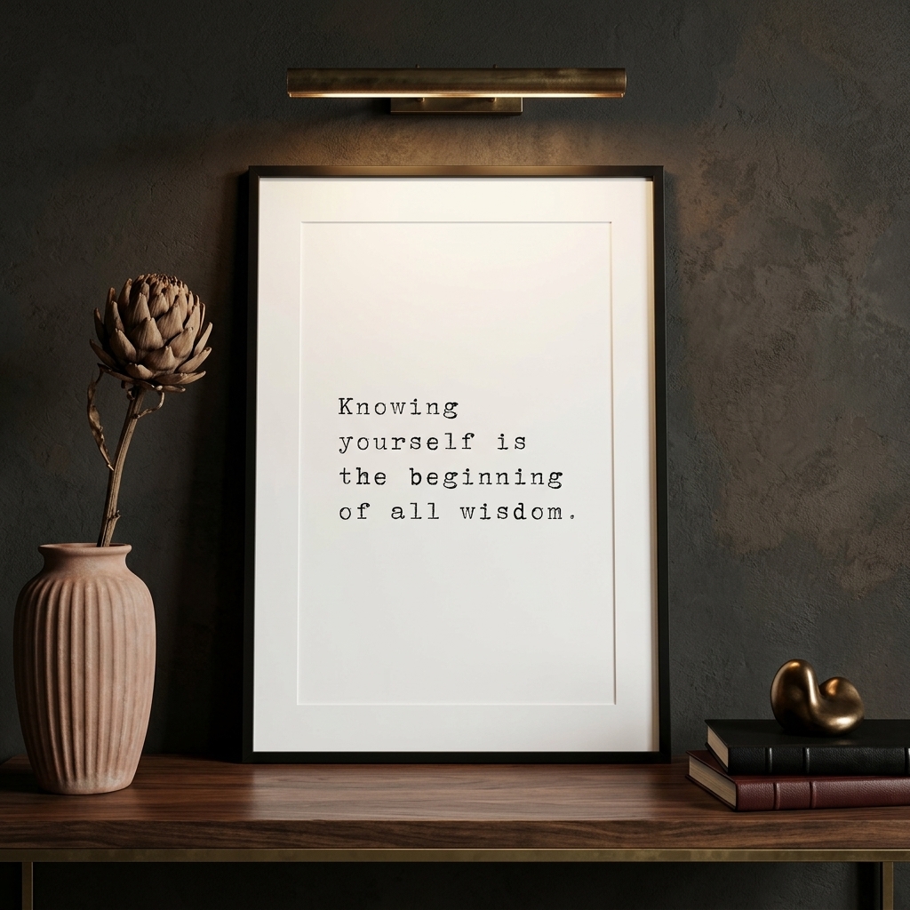 Knowing Yourself — typographic quote wall art print by Axiom Print Studio