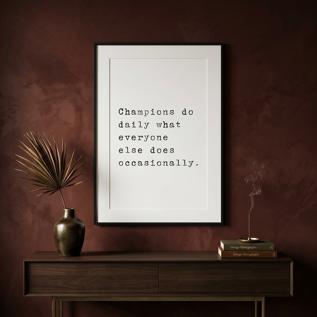 Champions Do Daily — typographic quote wall art print by Axiom Print Studio