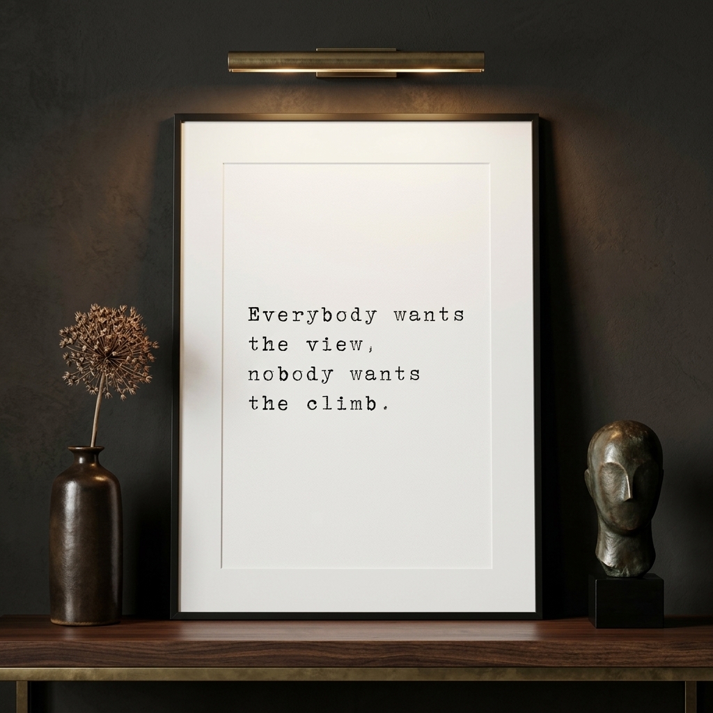 Everybody Wants The View — typographic quote wall art print by Axiom Print Studio