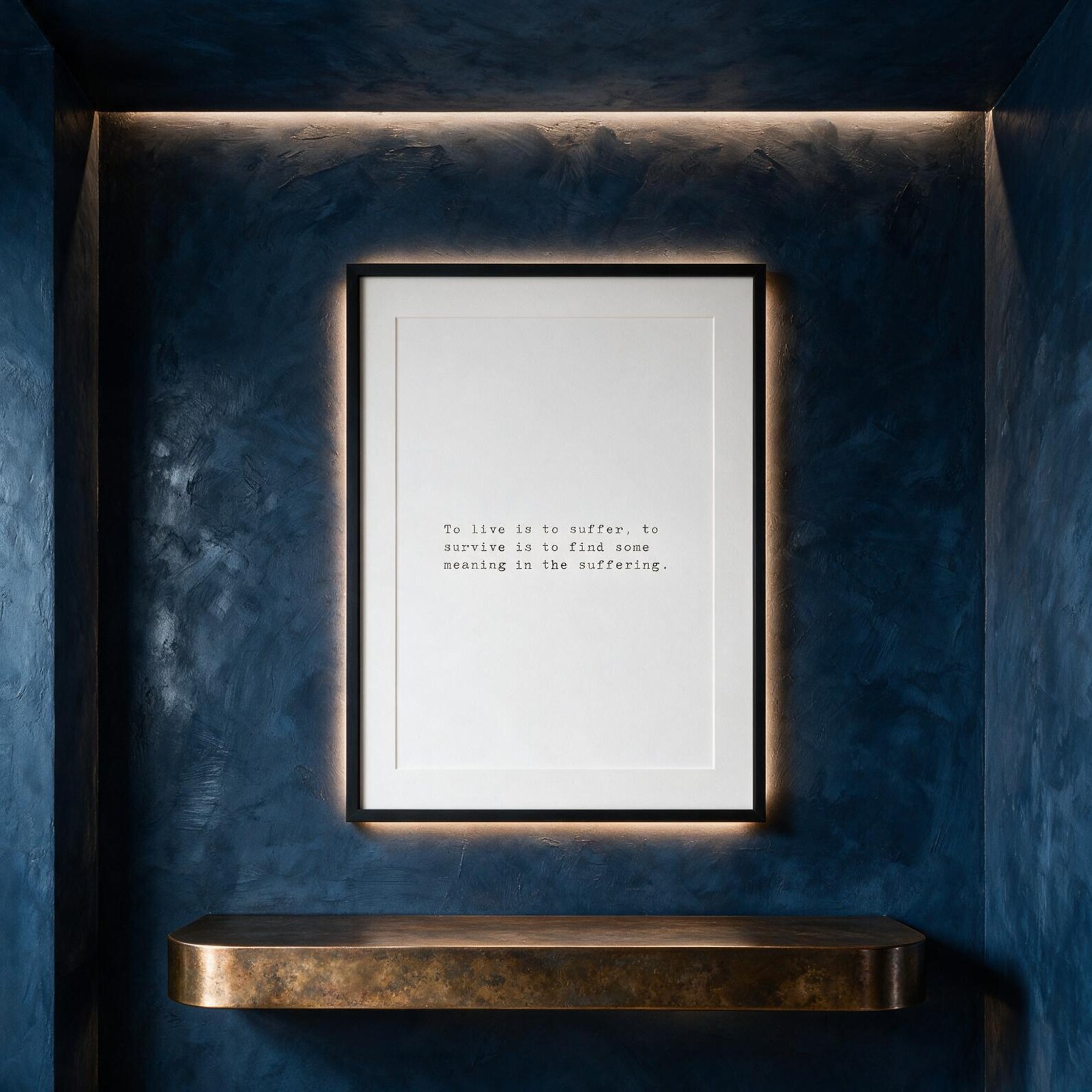 To Live Is To Suffer — typographic quote wall art print by Axiom Print Studio