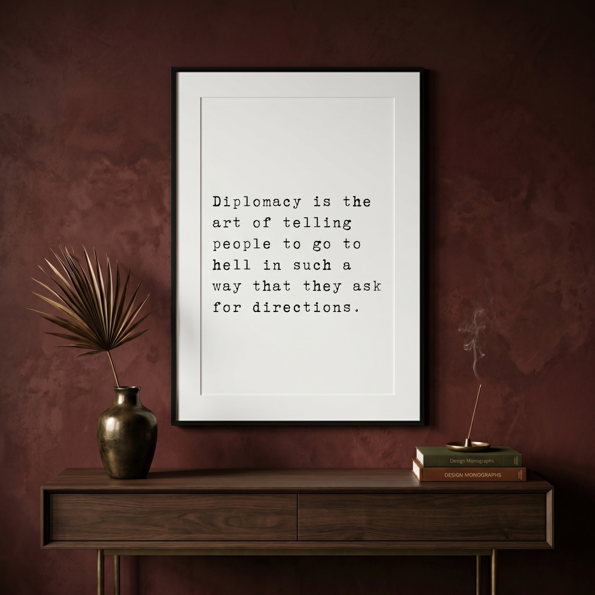 Diplomacy — typographic quote wall art print by Axiom Print Studio
