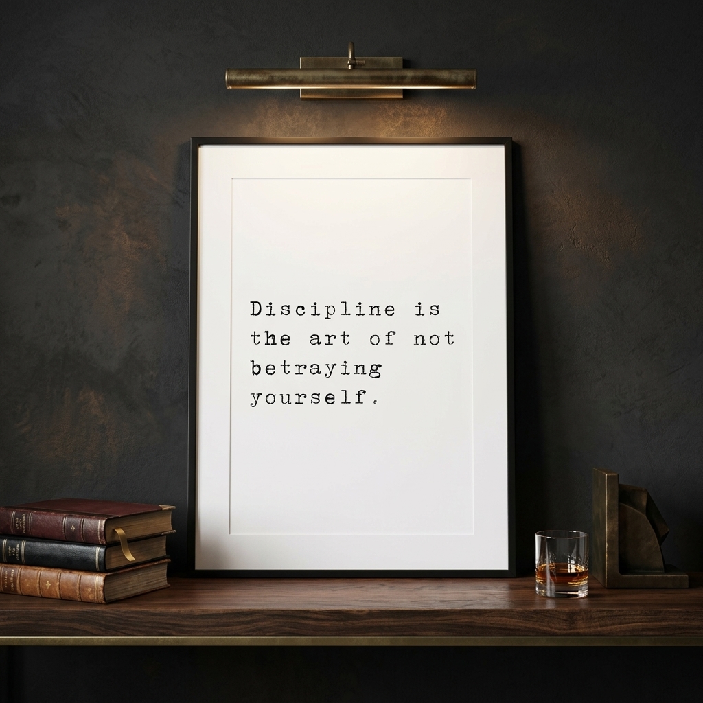 Discipline Is The Art — typographic quote wall art print by Axiom Print Studio