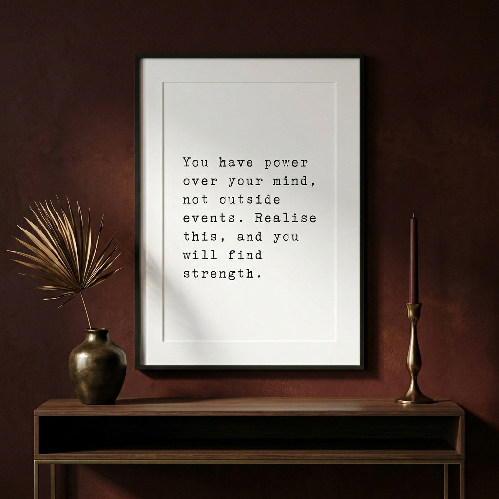 You Have Power Over Your Mind — typographic quote wall art print by Axiom Print Studio