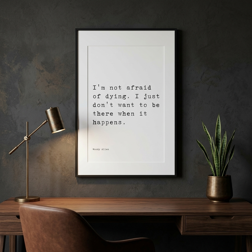 I'm Not Afraid Of Dying — typographic quote wall art print by Axiom Print Studio