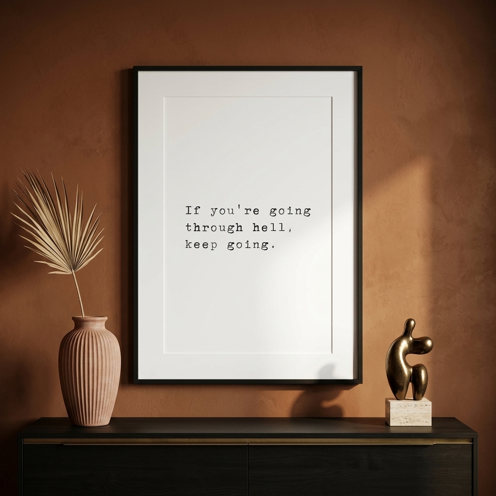 Keep Going — typographic quote wall art print by Axiom Print Studio