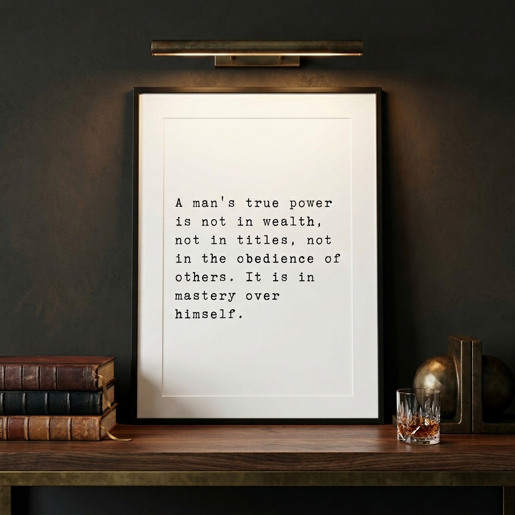 Mastery Over Himself — typographic quote wall art print by Axiom Print Studio