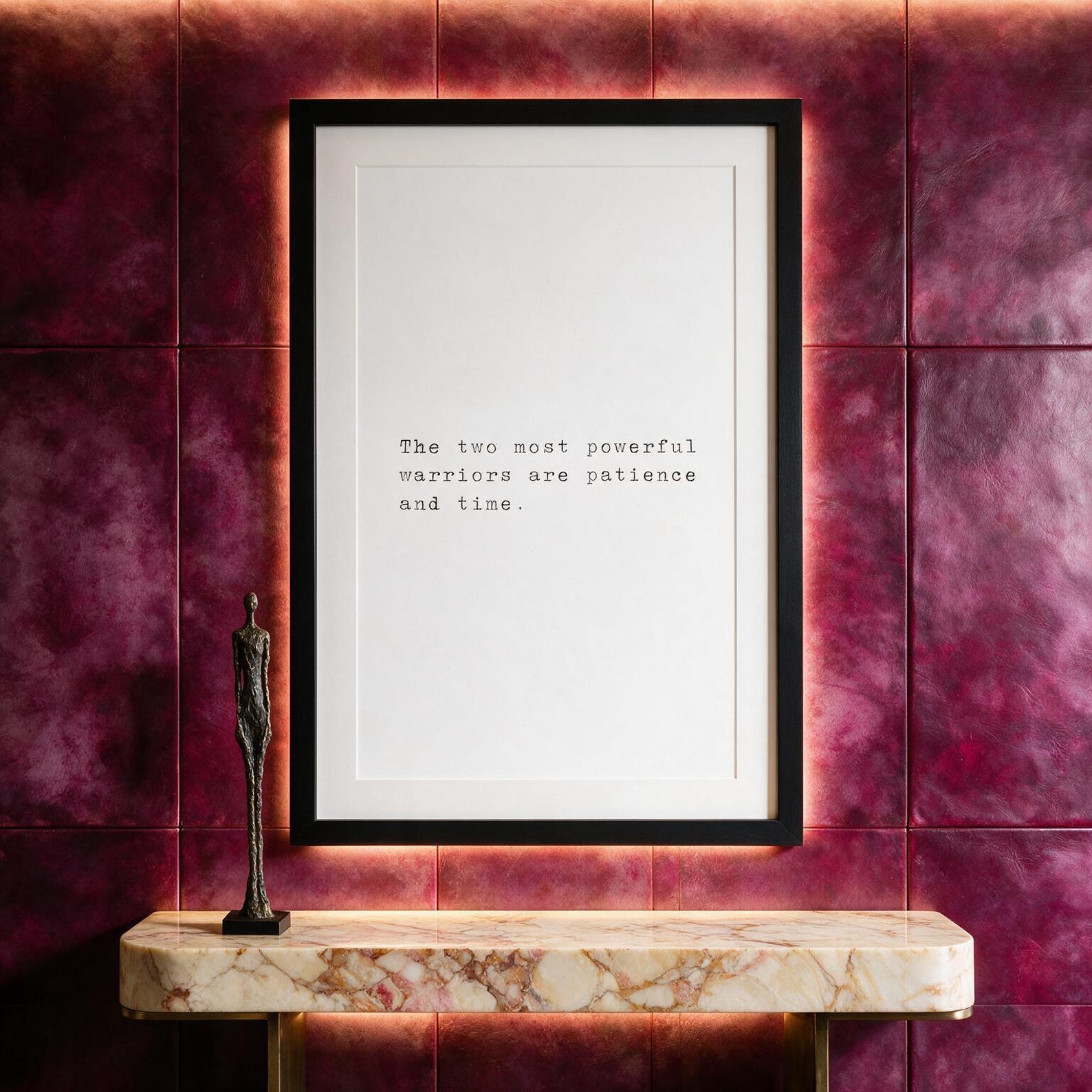 Patience And Time — typographic quote wall art print by Axiom Print Studio