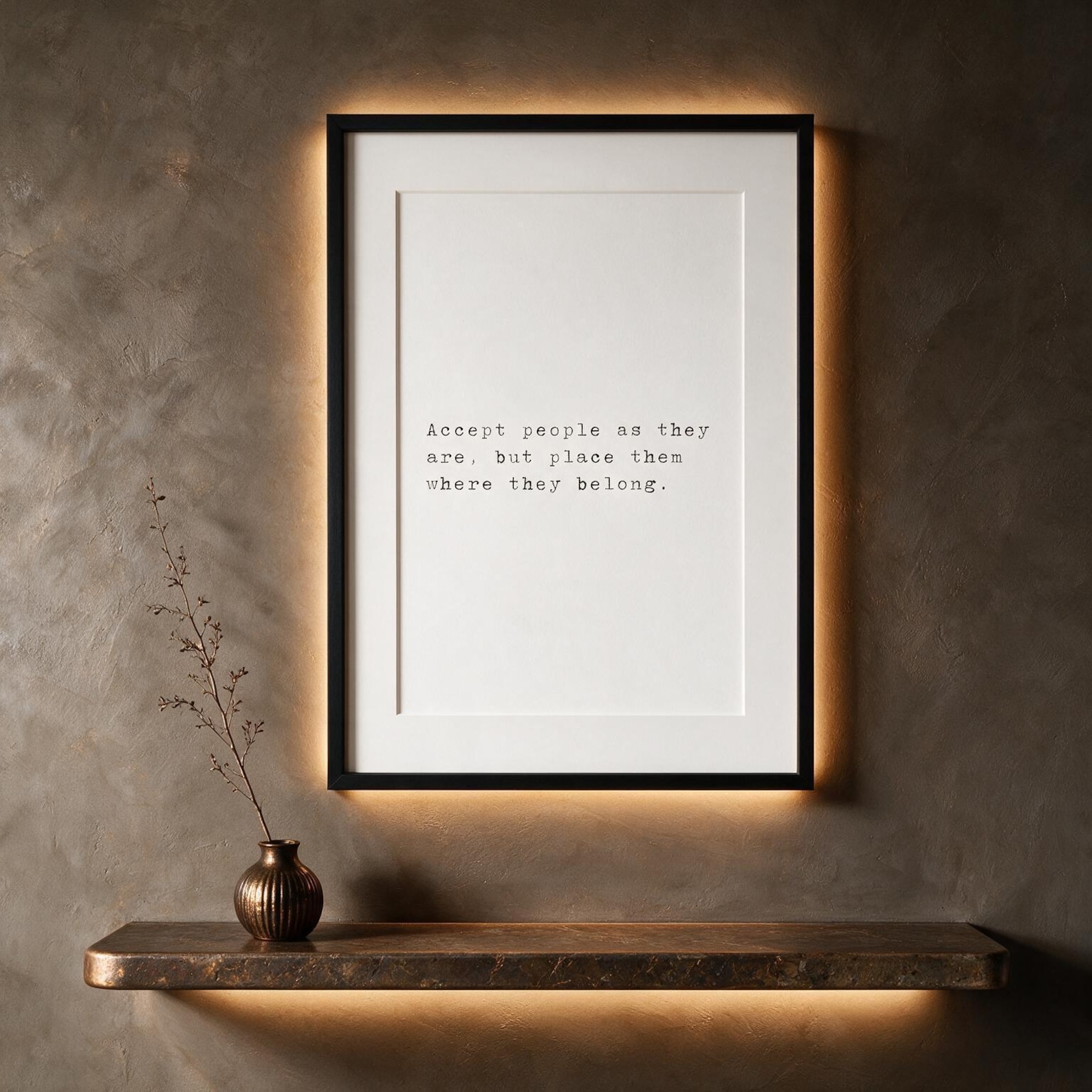 Place Them Where They Belong — typographic quote wall art print by Axiom Print Studio